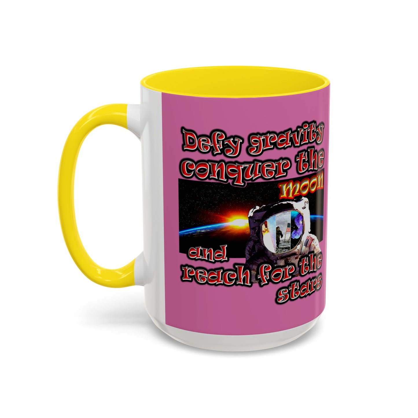 defy conquer reach - Accent Mug (light pink)