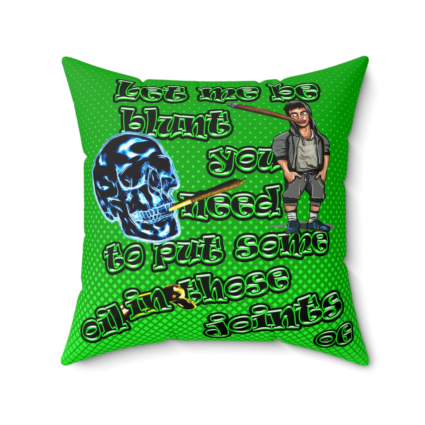 og - Spun Polyester Square Pillow - (logo green)