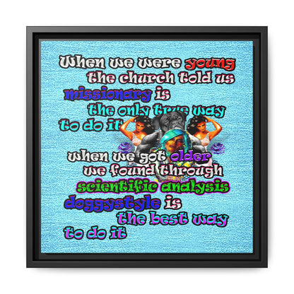 doggystyle - framed canvas art (faded blue)