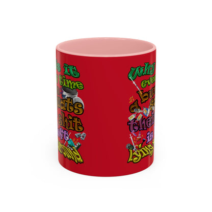 the bum's shit - Accent Mug (dark red)