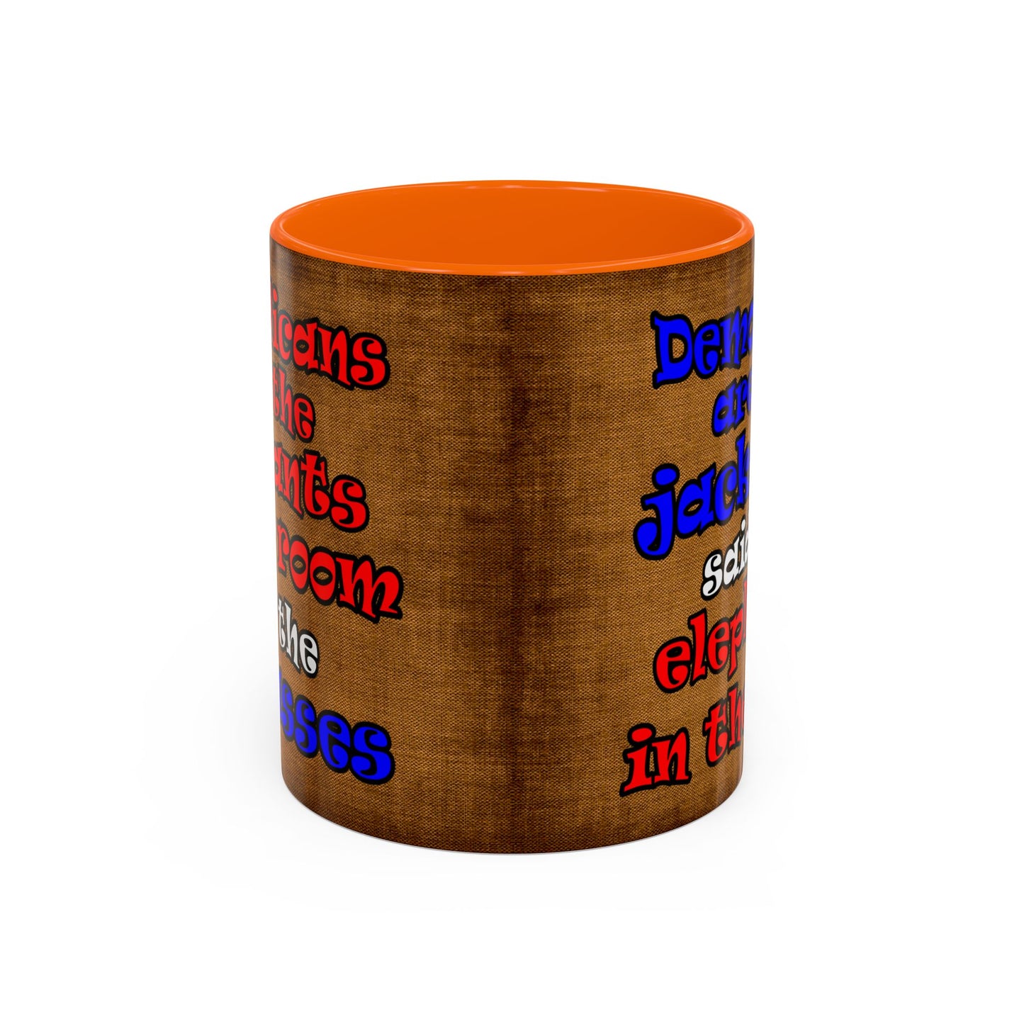 donkeys and elephants - Accent Mug (brown papyrus)