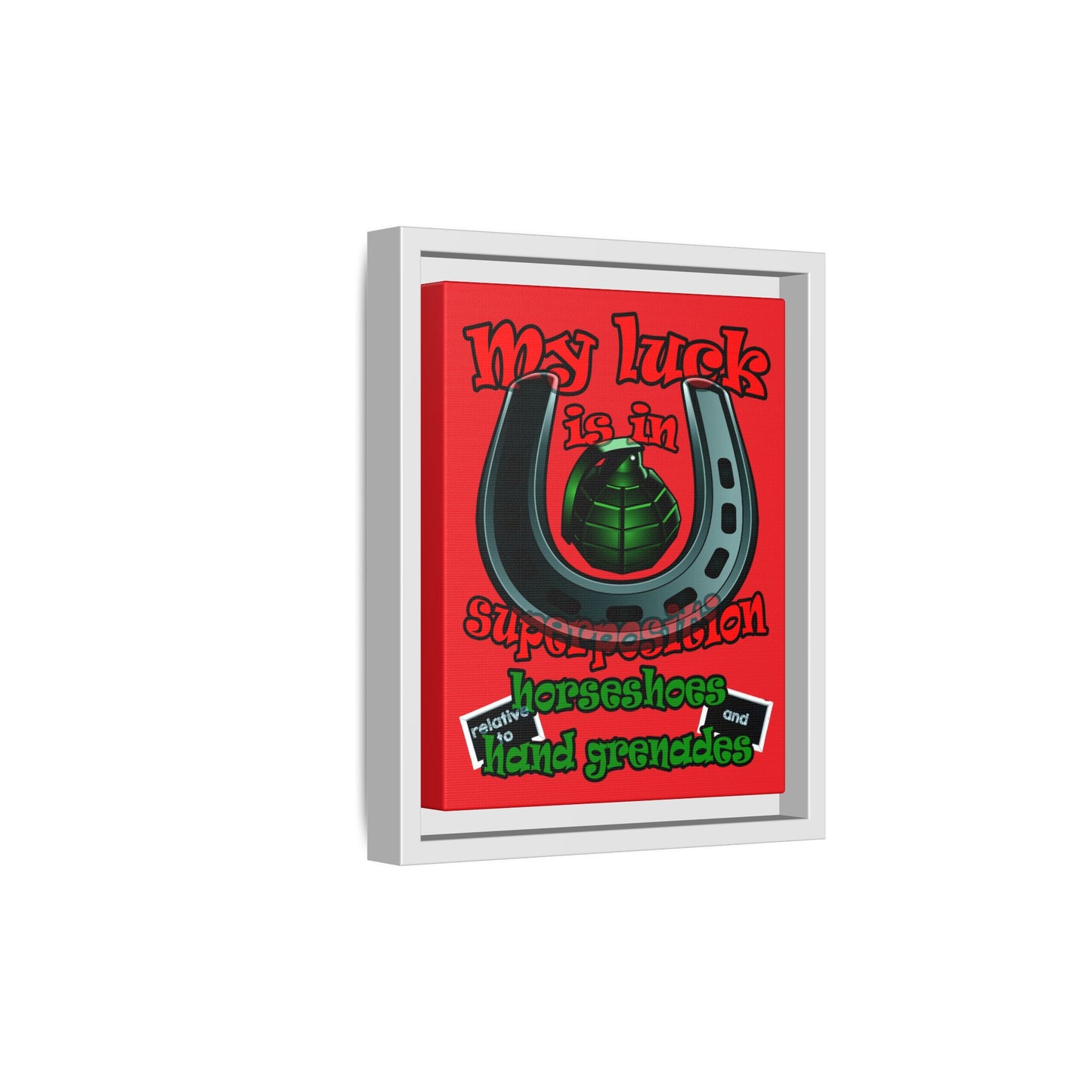 my luck - framed canvas art (red)