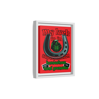 my luck - framed canvas art (red)