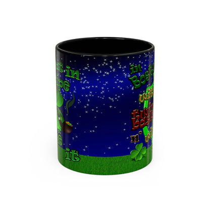 celtics logo - Accent Mug ('snoops' background)