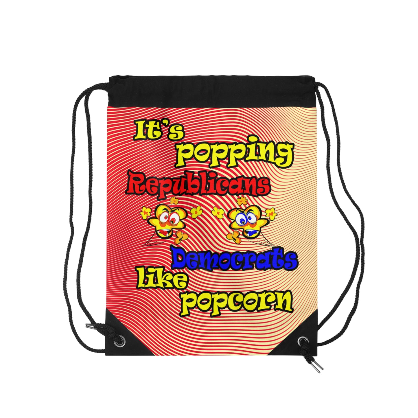 popping like popcorn - Drawstring Bag (yellow-orange wave)