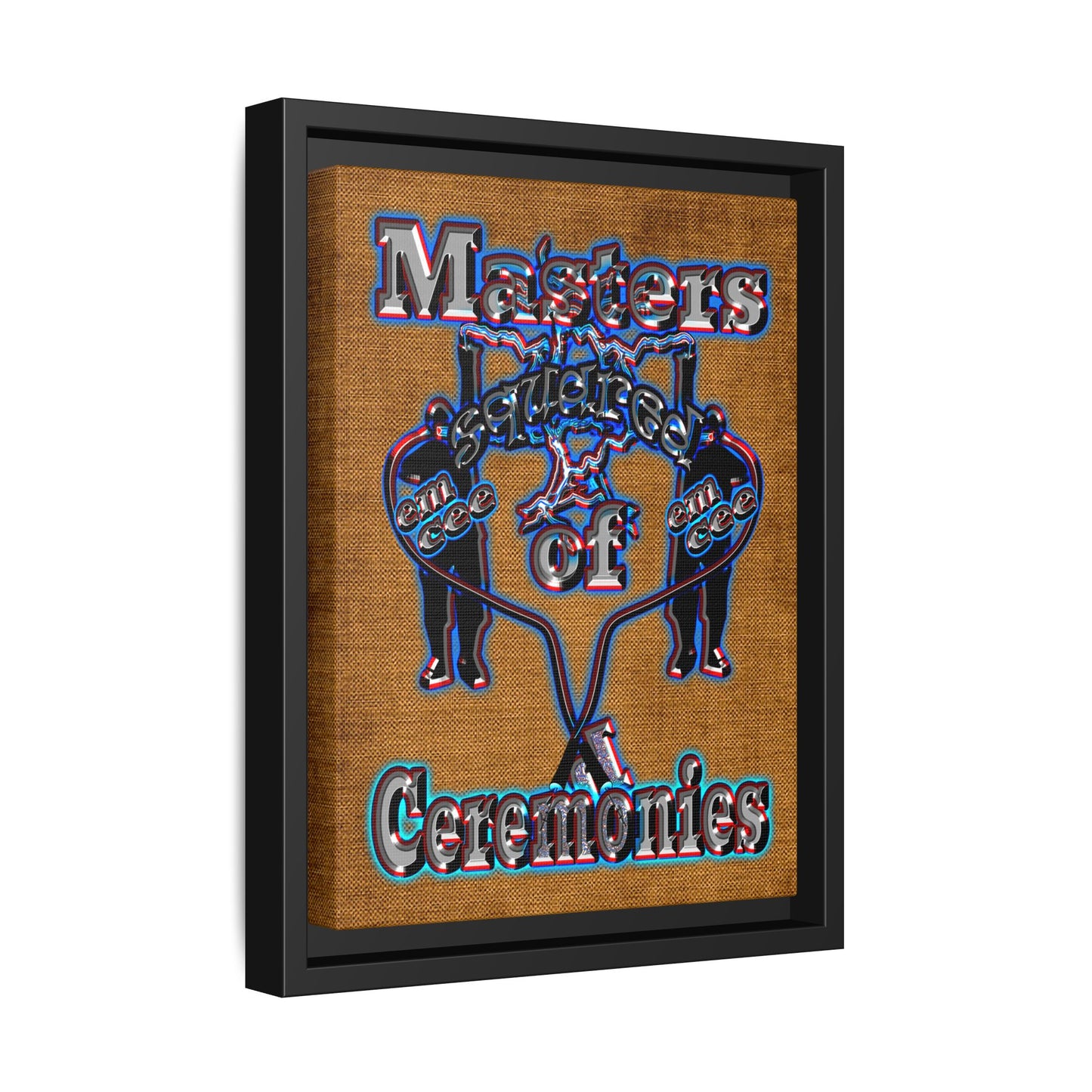em cee squared - framed canvas art (brown papyrus)