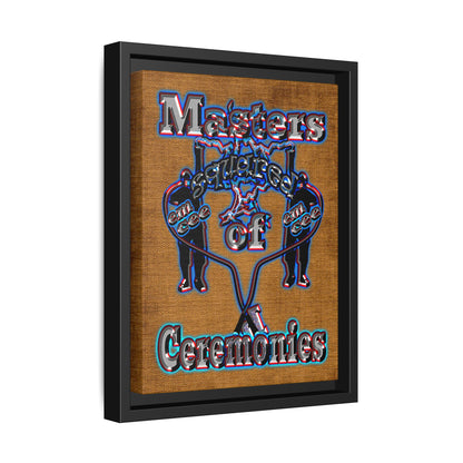 em cee squared - framed canvas art (brown papyrus)