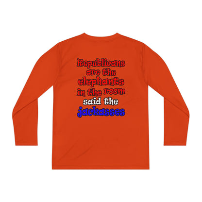 donkeys and elephants - Youth Long Sleeve Competitor Tee