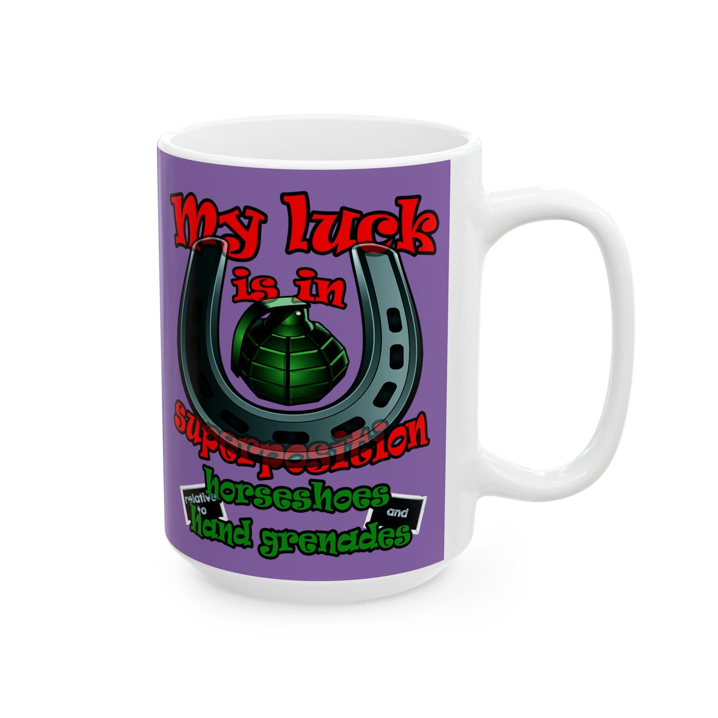 my luck - White Mug (light purple)