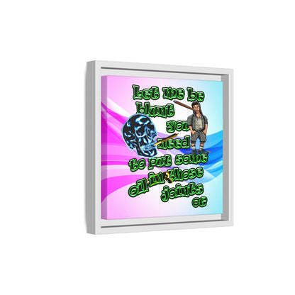 og - framed canvas art (light blue-pink wave)