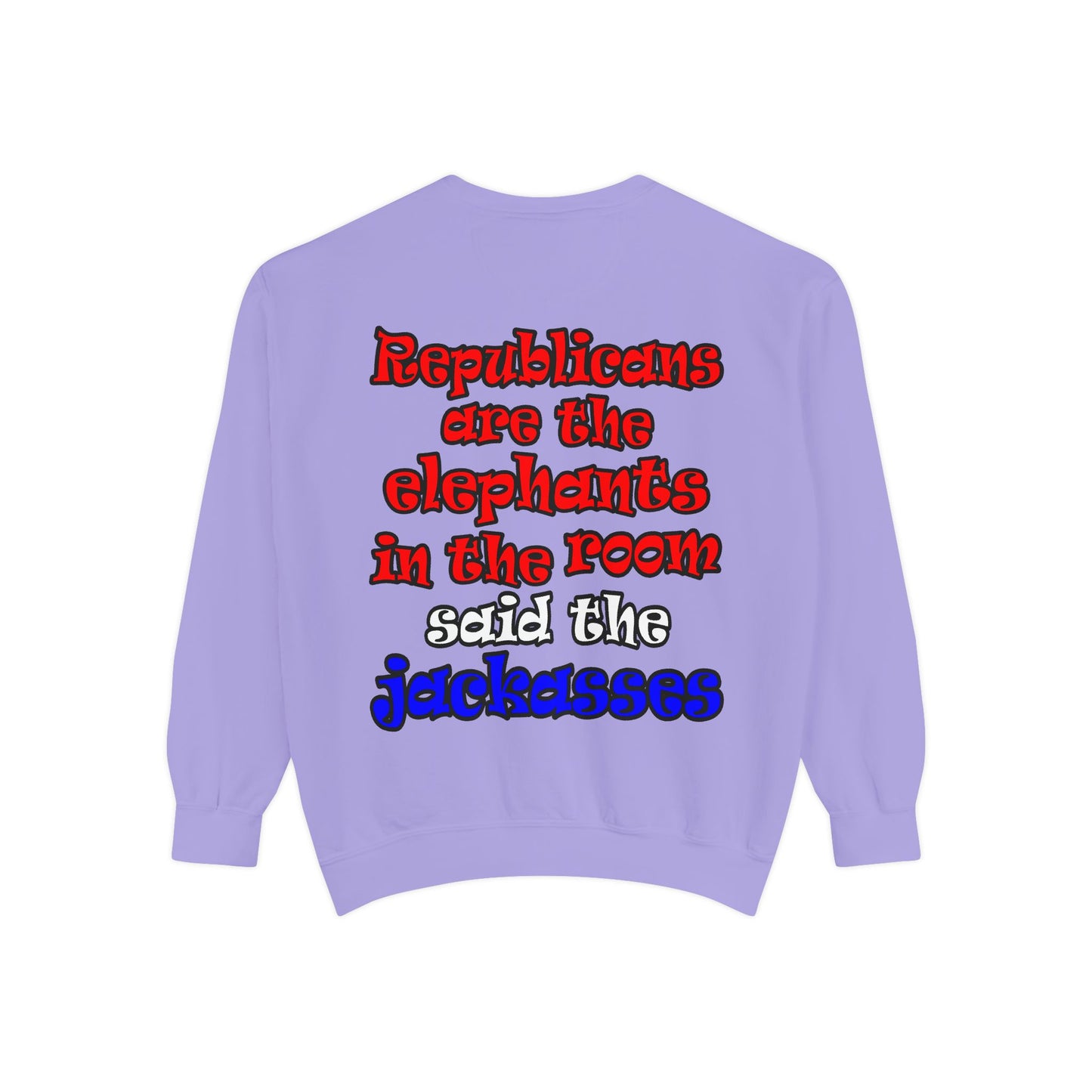 donkeys and elephants - Unisex Garment-Dyed Sweatshirt