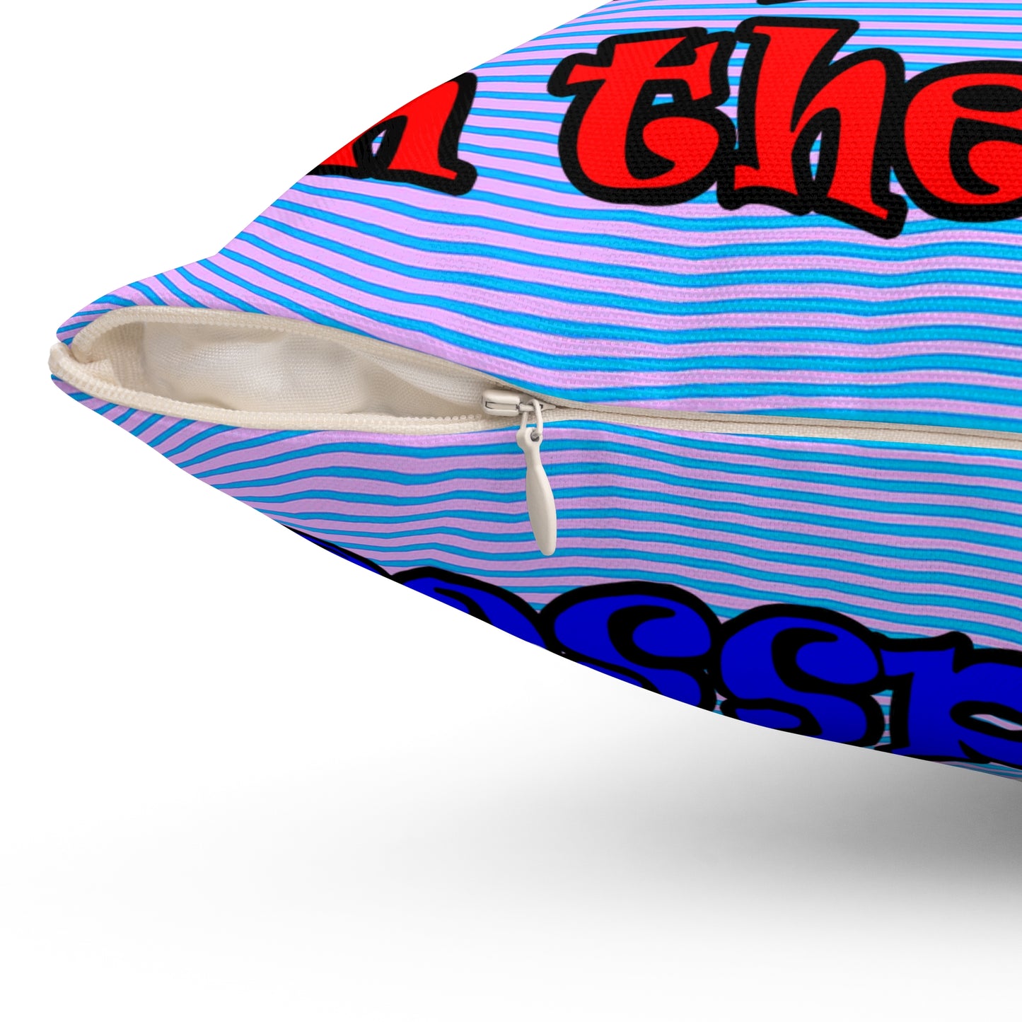 donkeys and elephants - Spun Polyester Square Pillow - (light blue-purple wave)