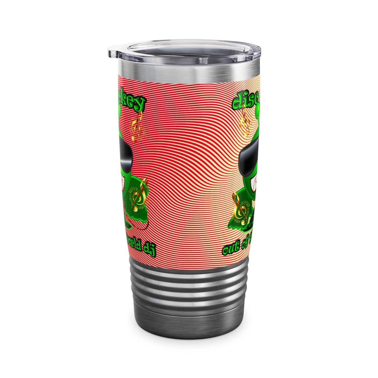 disc jockey - Ringneck Tumbler, 20oz (yellow-orange wave)