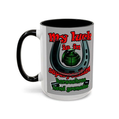 my luck - Accent Mug (light grey)