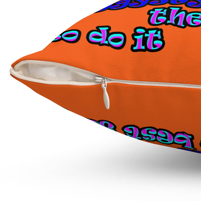 doggystyle - Spun Polyester Square Pillow - (orange)