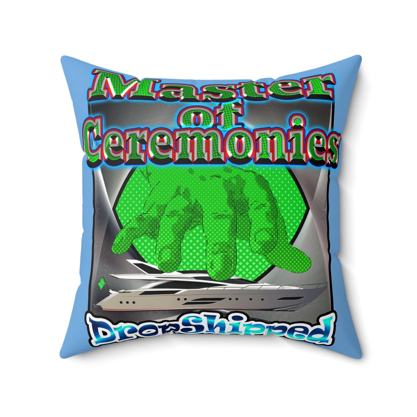 logo - Spun Polyester Square Pillow - (light blue)