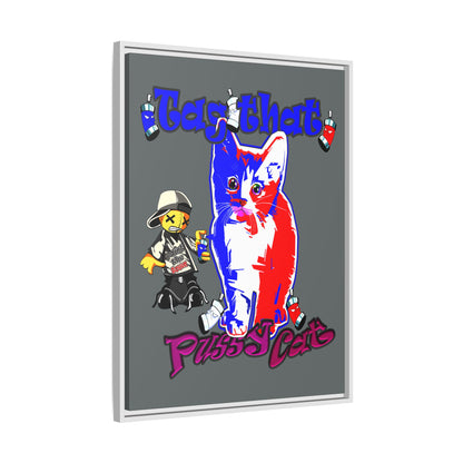 tag that - framed canvas art (dark grey)