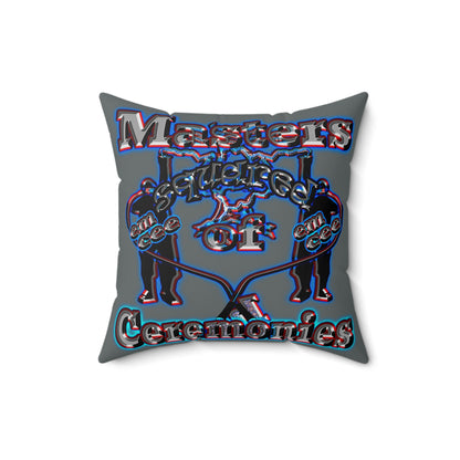 em cee squared - Spun Polyester Square Pillow - (dark grey)