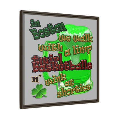 celtics logo - framed canvas art (light grey)