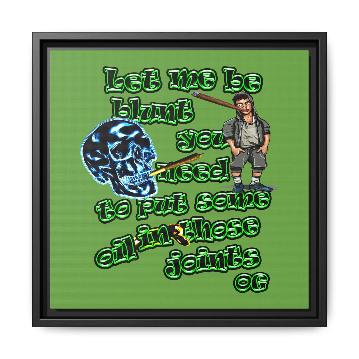 og - framed canvas art (green)