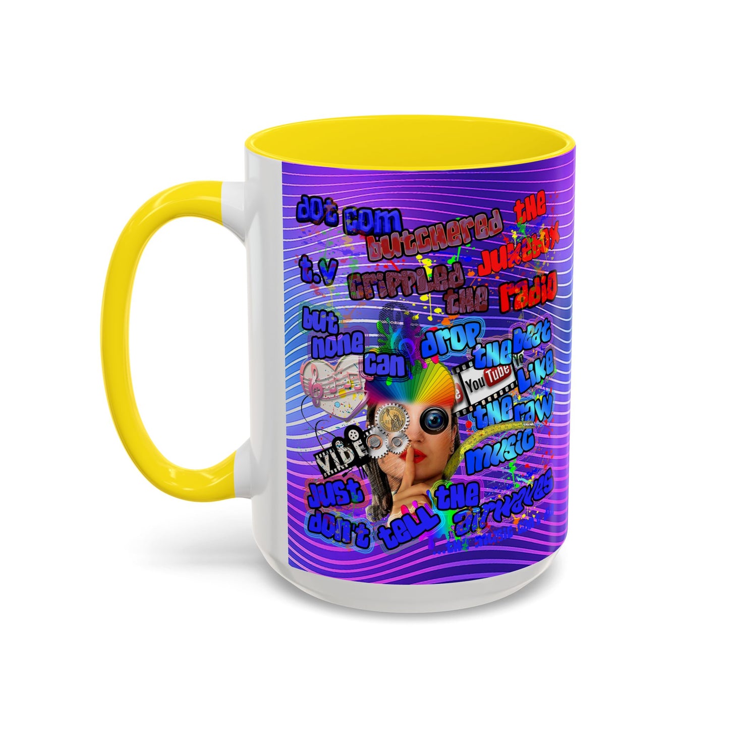 drop the beat - Accent Mug (purple wave)