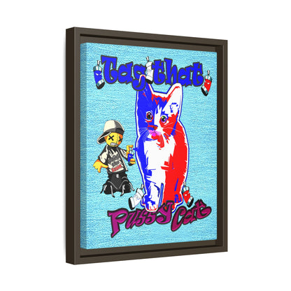 tag that - framed canvas art (faded blue)