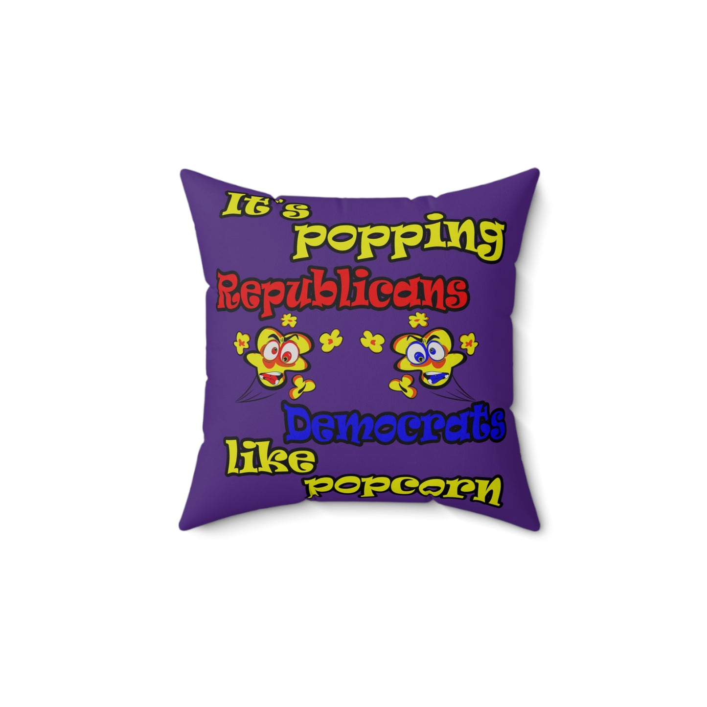 popping like popcorn - Faux Suede Square Pillow - (purple)