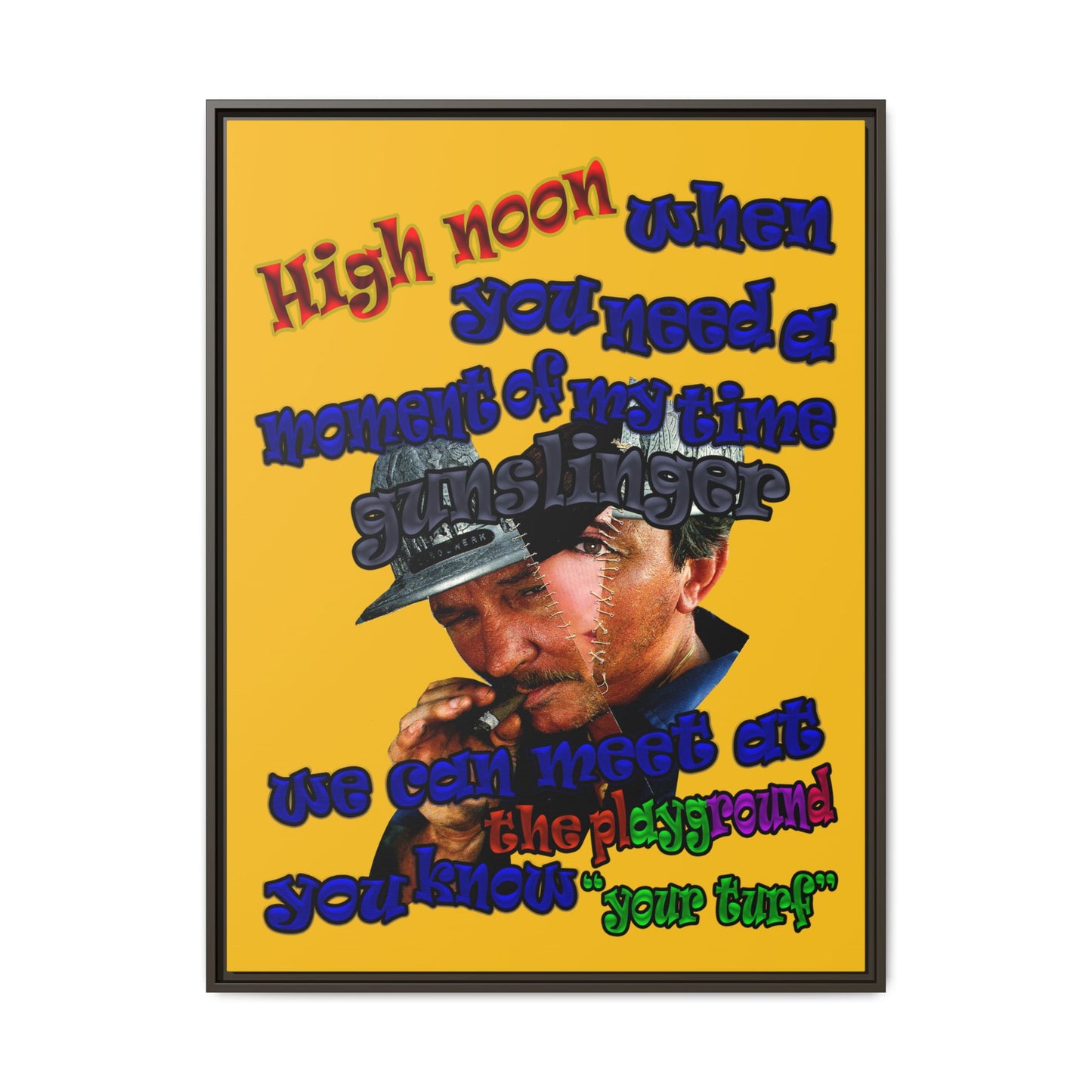 high noon - framed canvas art (yellow)