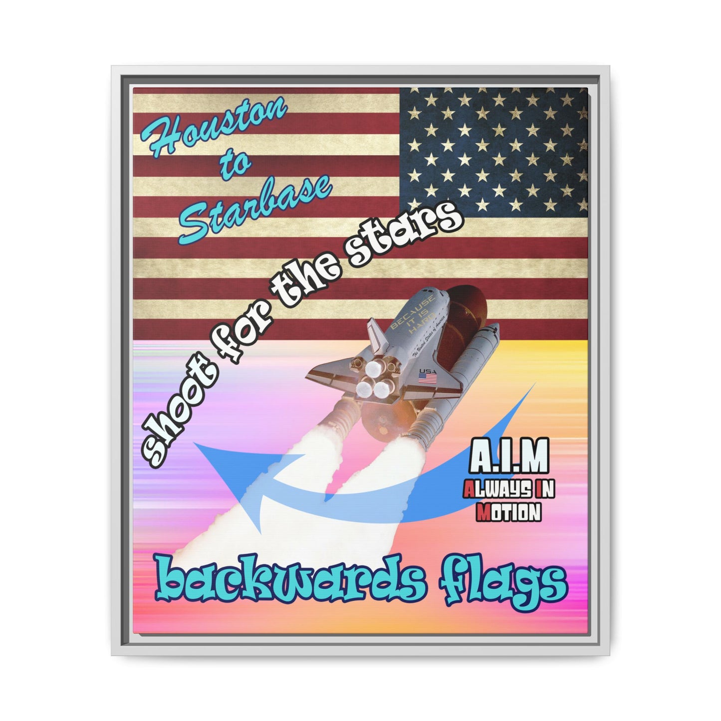 shoot for the stars - framed canvas art (color blur)