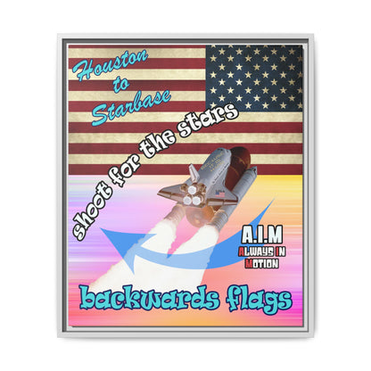shoot for the stars - framed canvas art (color blur)