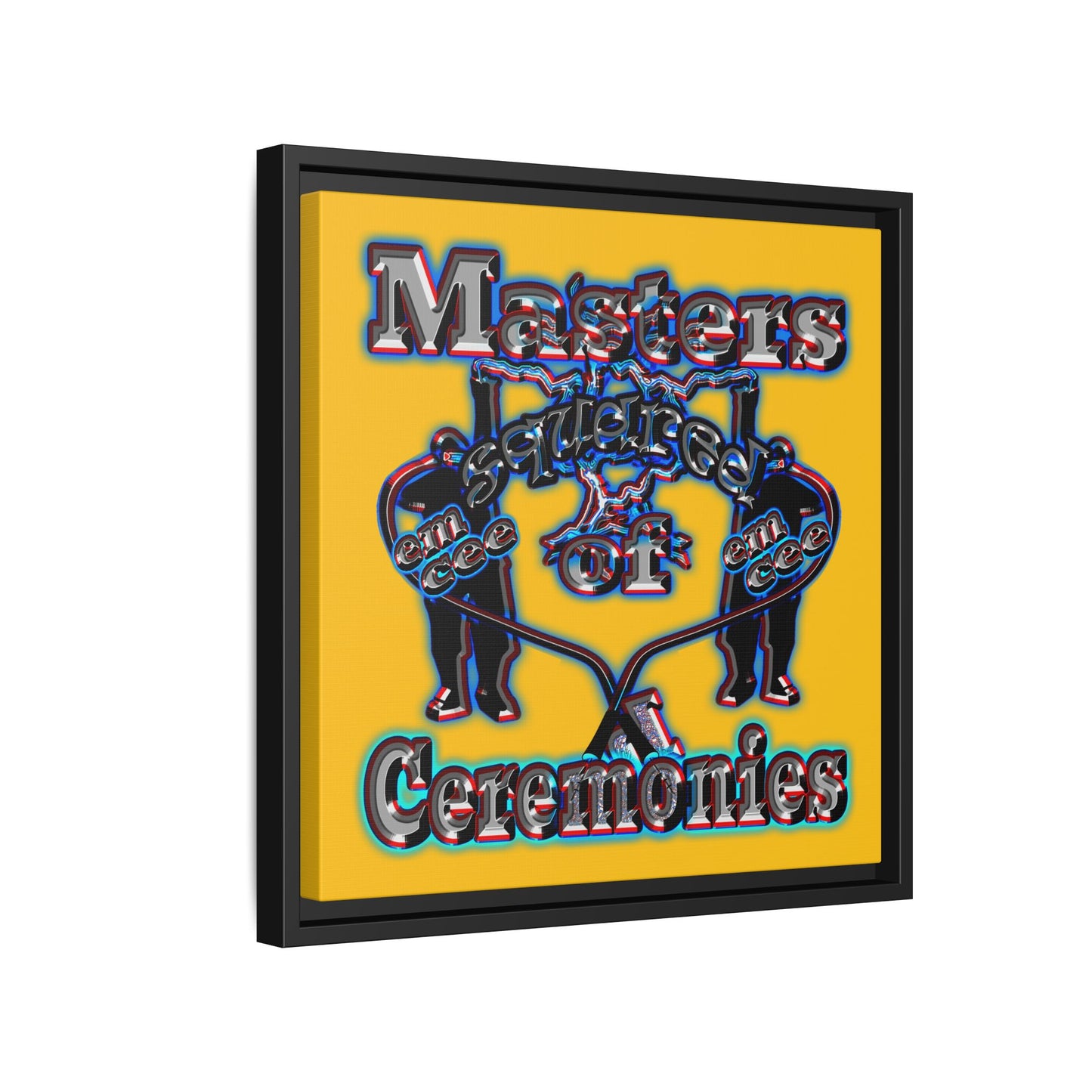 em cee squared - framed canvas art (yellow)