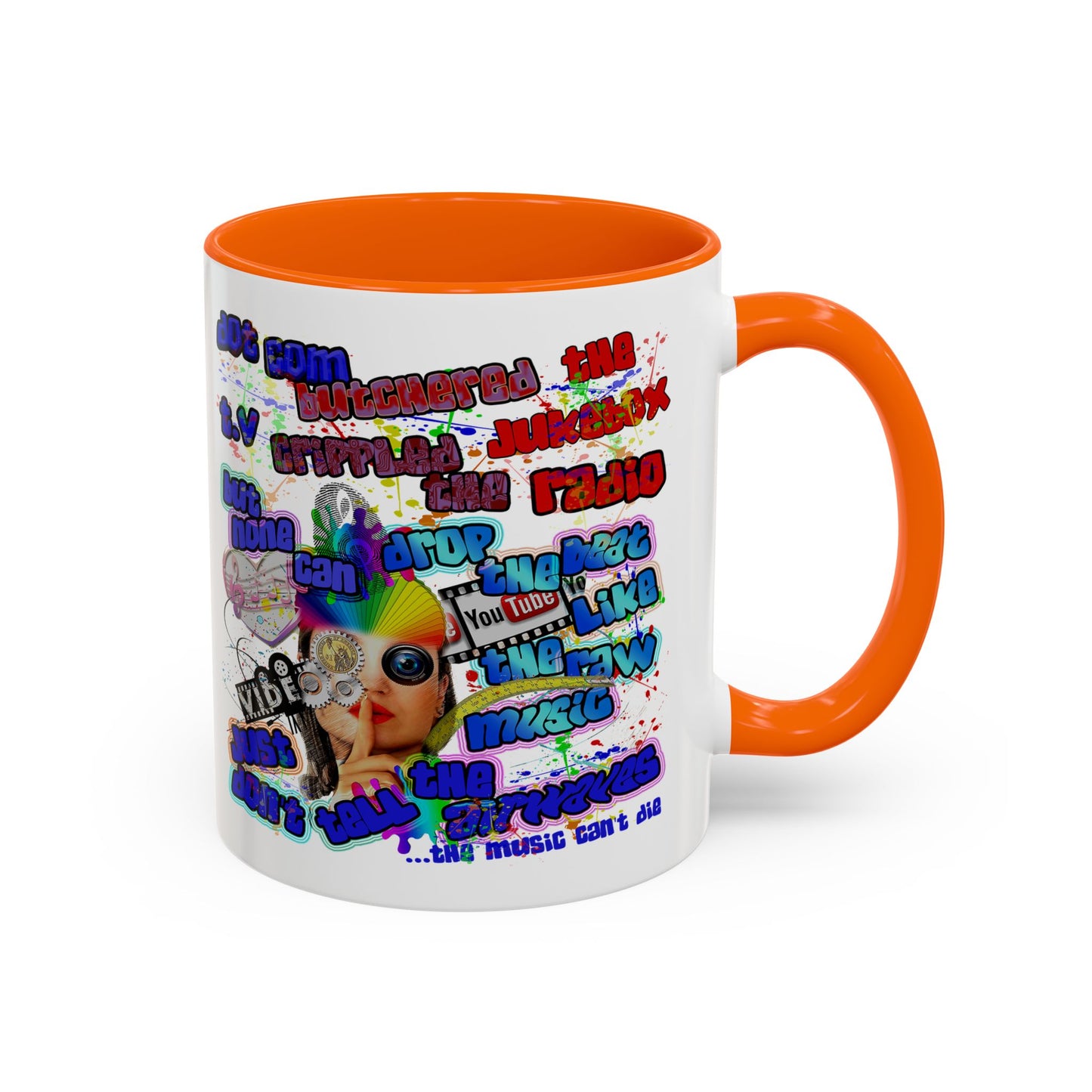 drop the beat - Accent Mug (white)