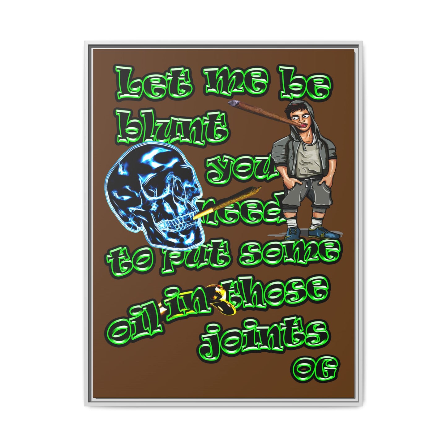 og - framed canvas art (brown)