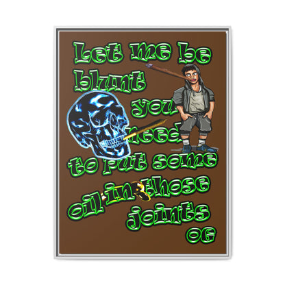 og - framed canvas art (brown)
