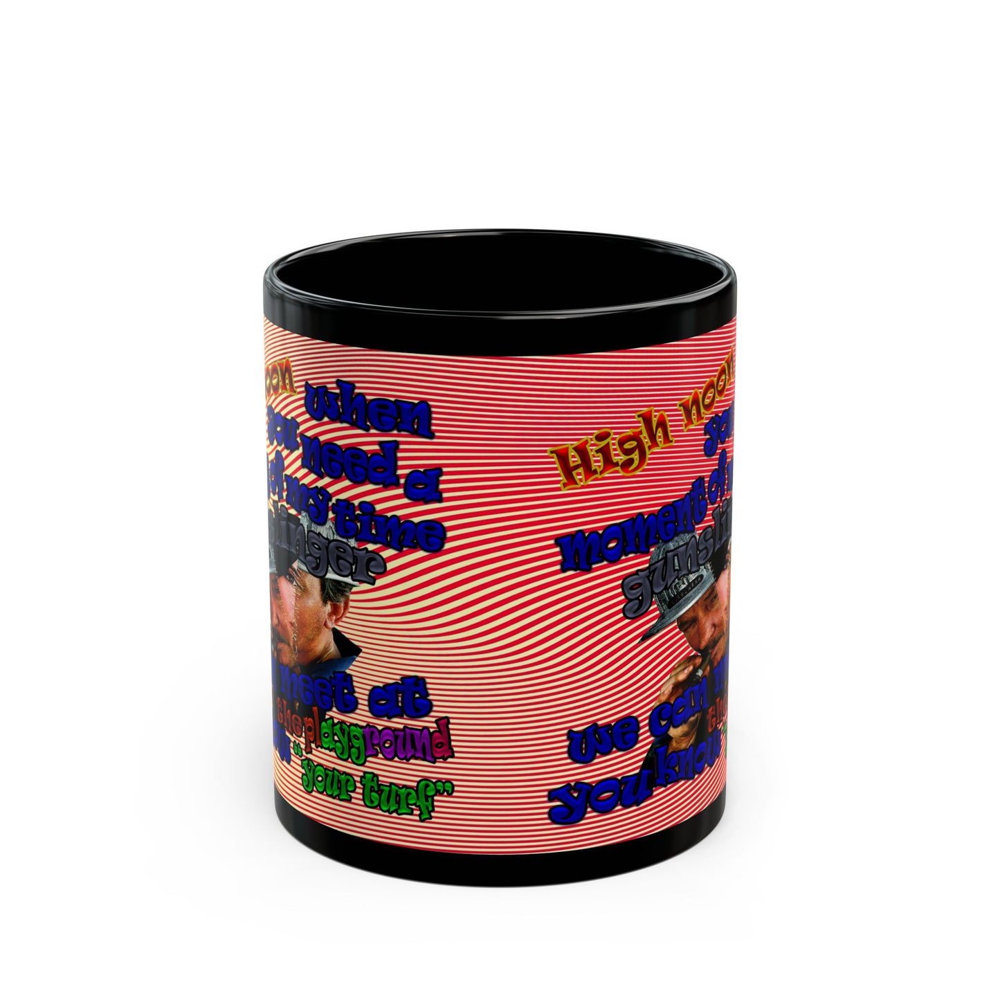 high noon - Black Mug (yellow-orange wave)