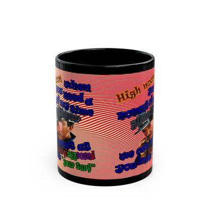 high noon - Black Mug (yellow-orange wave)