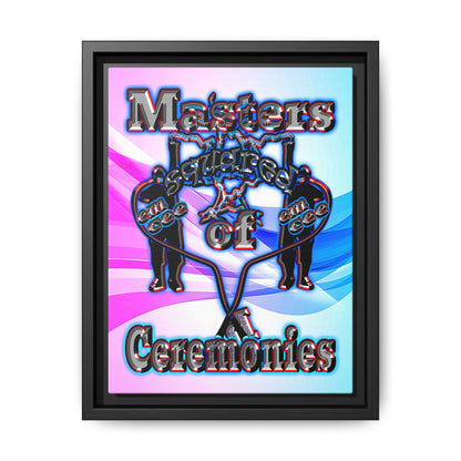 em cee squared - framed canvas art (light blue-pink wave)