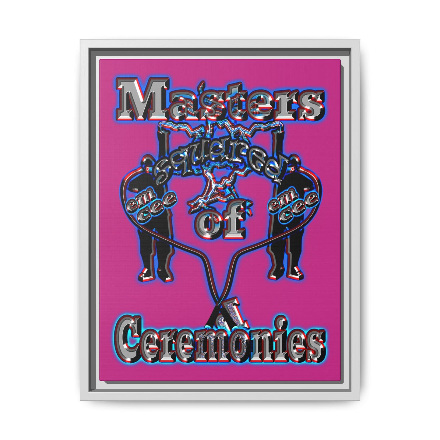 em cee squared - framed canvas art (pink)