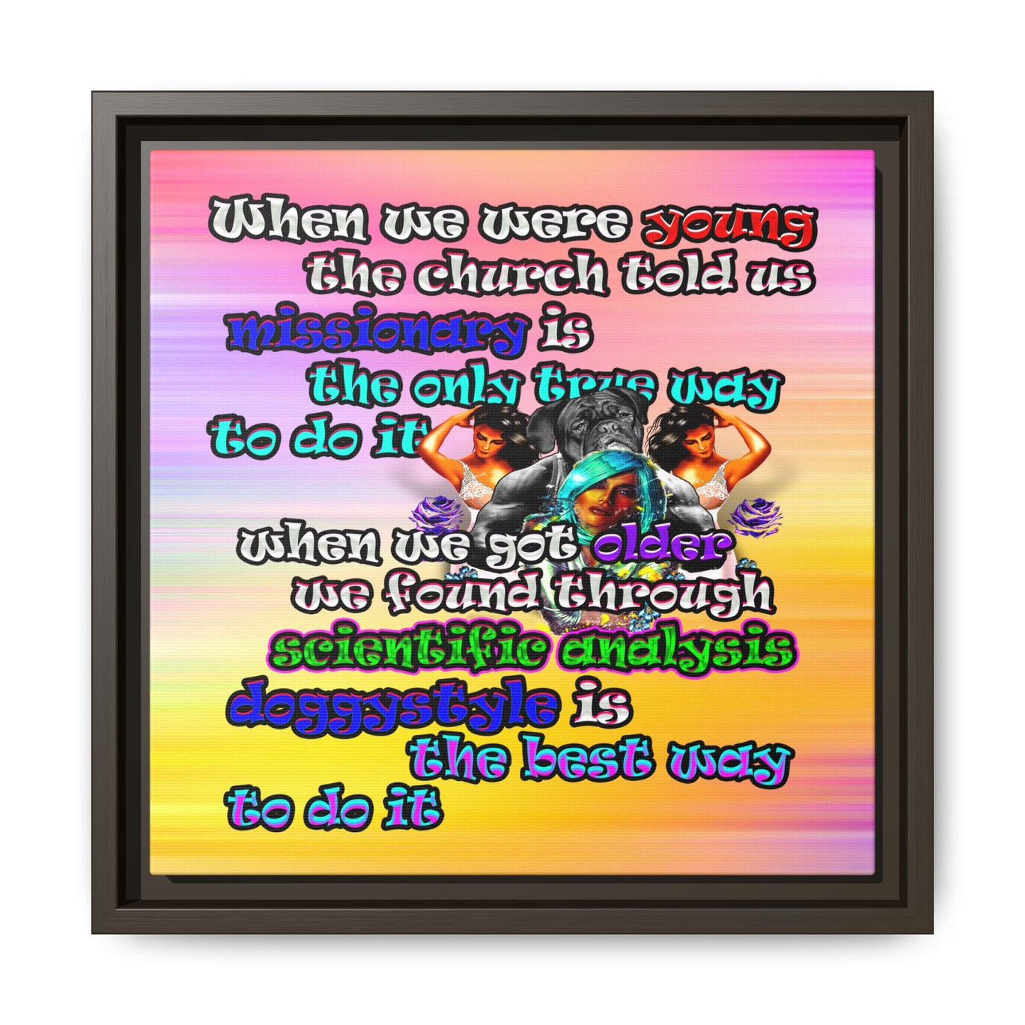 doggystyle - framed canvas art (color blur)