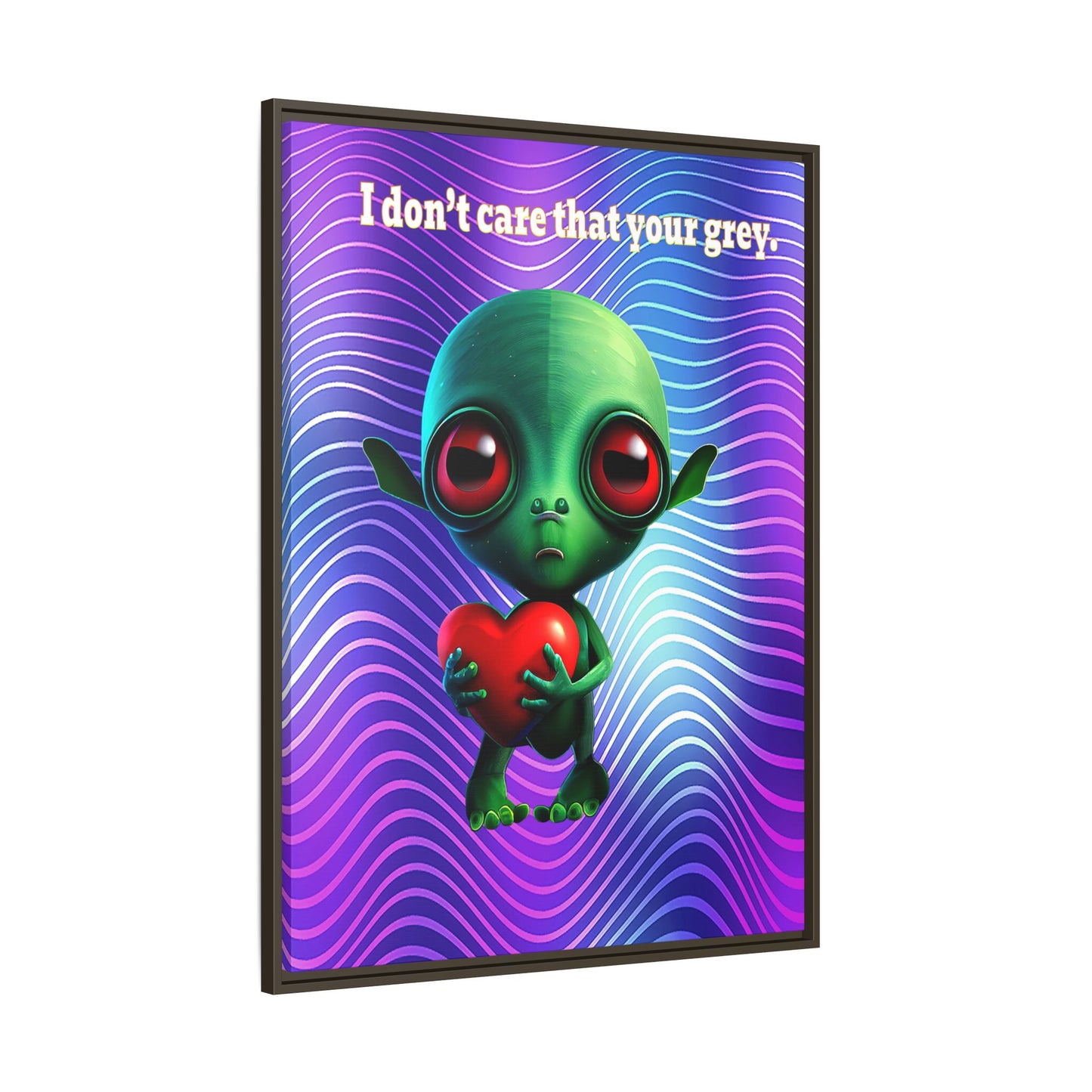 I don't care that your grey - framed canvas art (purple wave)