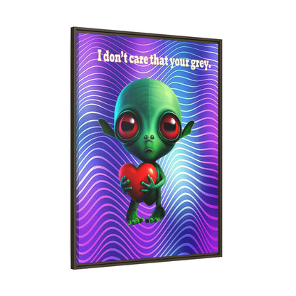 I don't care that your grey - framed canvas art (purple wave)