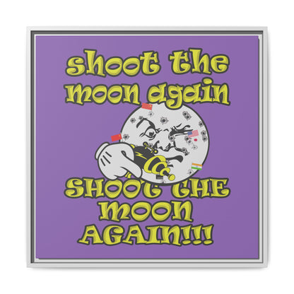 shoot the moon again - framed canvas art (light purple)
