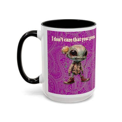 I don't care that your grey - Accent Mug (pink swirl)