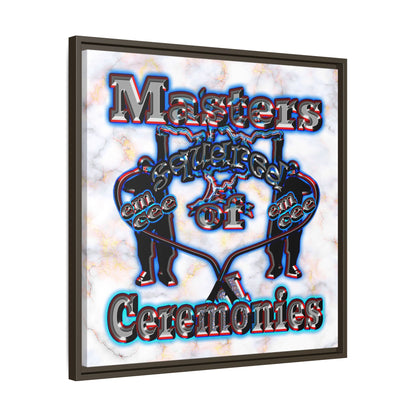 em cee squared - framed canvas art (white marble)