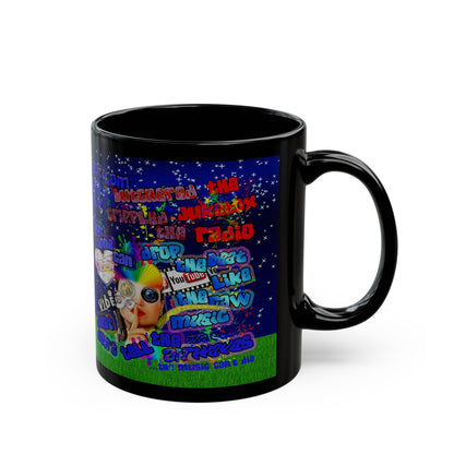 drop the beat - Black Mug ('snoops' background)