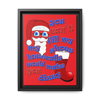 santa's shoes - framed canvas art (red)