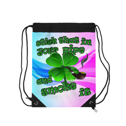 celtics logo - Drawstring Bag (light blue-pink wave)