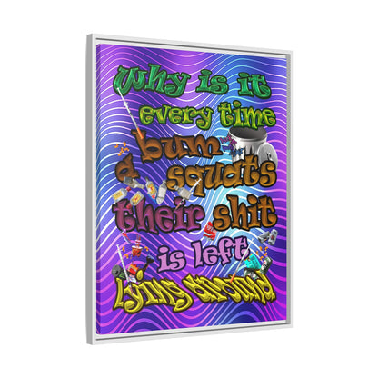 the bum's shit - framed canvas art (purple wave)