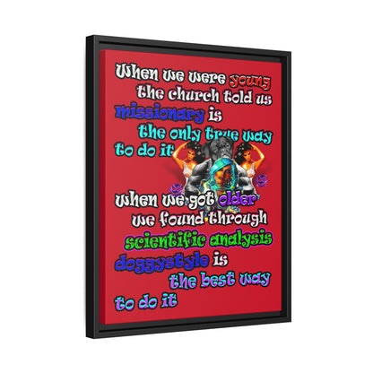 doggystyle - framed canvas art (dark red)