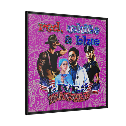rw&b lives matter - framed canvas art (pink swirl)